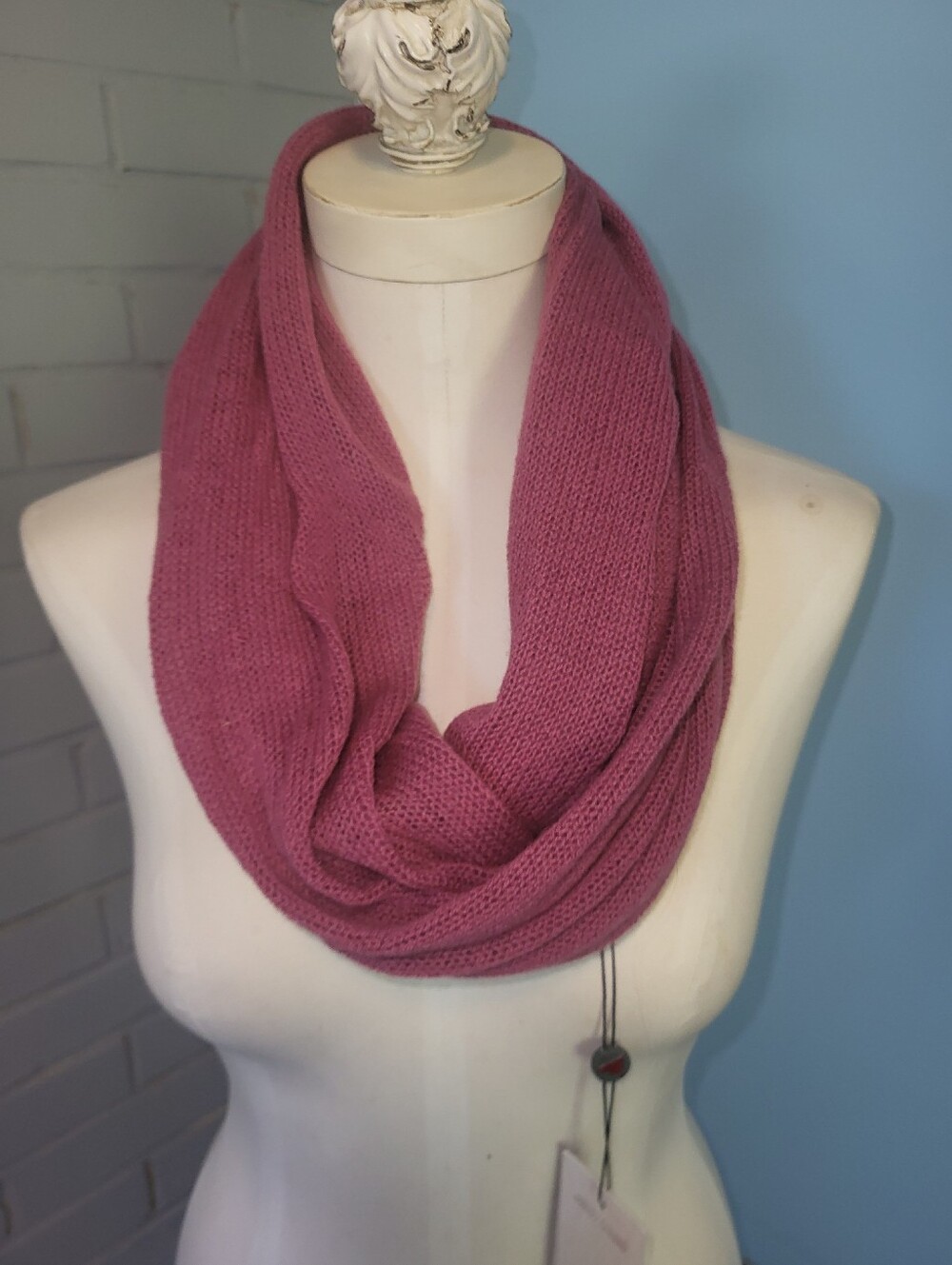 Lightweight Knit Infinity Scarf in Dusty Rose